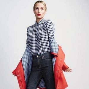 J.Crew Gingham Plaid Peter Pan Collar Button Down